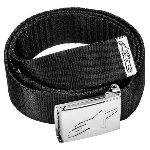 PÁSIK AGELESS WEB BELT, ALPINESTARS (ČERNÝ/ CHRÓM PRACKA, TEXTIL)