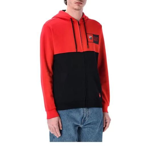 MIKINA NA ZIP MARC MARQUEZ - DUCATI CORSE, (ČERVENÁ, ČIERNA)