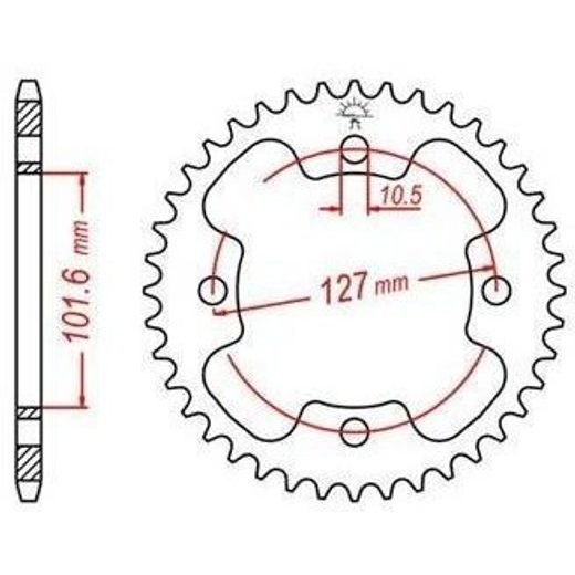 OCEĽOVÁ ROZETA PRE SEKUNDÁRNE REŤAZY TYPU 520, JT - ANGLICKO (38 ZUBOV)
