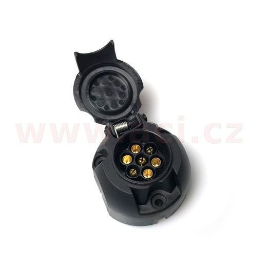 ZÁSUVKA 7 PIN 12V PLAST S ODPOJ. MLHOVKY BEZ TĚSNĚNÍ JAEGER