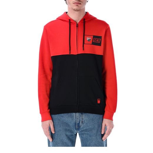 MIKINA NA ZIP MARC MARQUEZ - DUCATI CORSE, (ČERVENÁ, ČIERNA)