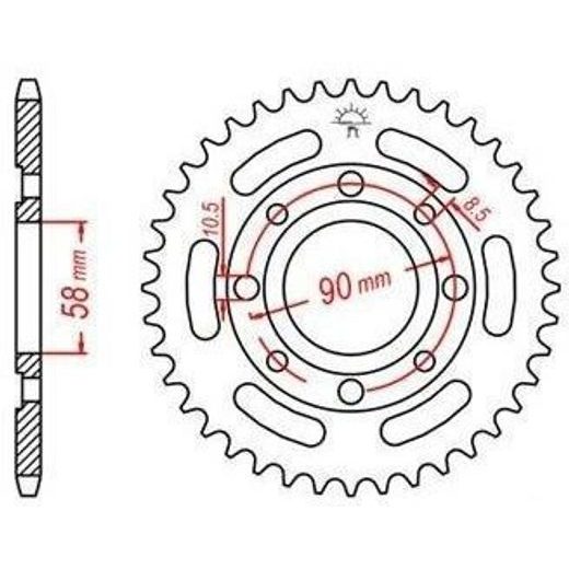 OCEĽOVÁ ROZETA PRE SEKUNDÁRNE REŤAZY TYPU 520, JT - ANGLICKO (32 ZUBOV)