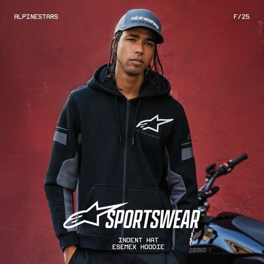 MIKINA ESEMEX HOODIE, ALPINESTARS (ČERNÁ/ŠEDÁ)