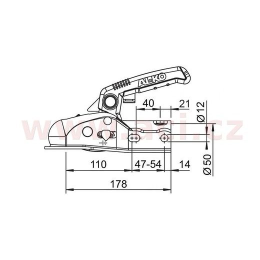 TAŽNÁ SPOJKA AL-KO AK 161+DIST. VLOŽKY 35/45 MM, 1600 KG + SOFT DOCK ORIGINÁL