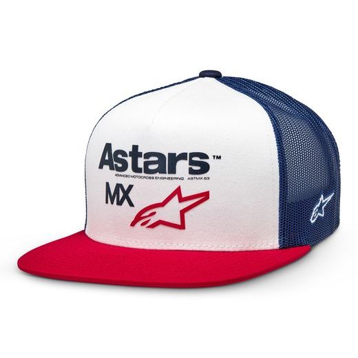 ŠILTOVKA FIRST MOTO HAT, ALPINESTARS (BÍLÁ/MODRÁ/ČERVENÁ)