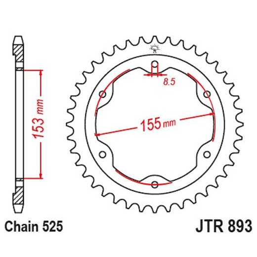 OCEĽOVÁ ROZETA PRE SEKUNDÁRNE REŤAZY TYPU 525, JT (38 ZUBOV)