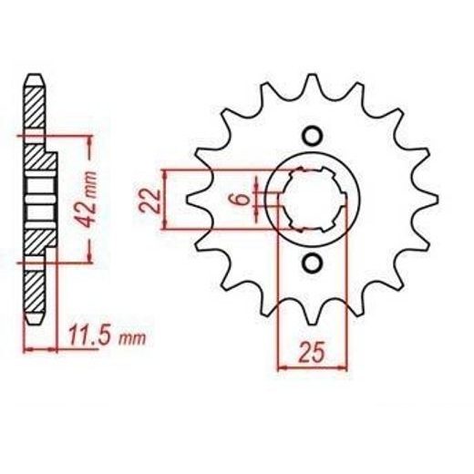 REŤAZOVÉ KOLIESKO PRE SEKUNDÁRNE REŤAZY TYPU 530, JT - ANGLICKO (16 ZUBOV)