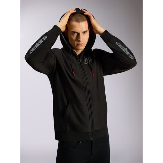 MIKINA SESSIONS 3 HOODIE, ALPINESTARS (ČERNÁ/ŠEDÁ)
