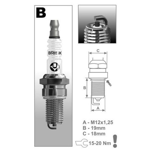 ZAPAĽOVACIE SVIEČKA B10C RAD SUPER, BRISK - ČESKÁ REPUBLIKA