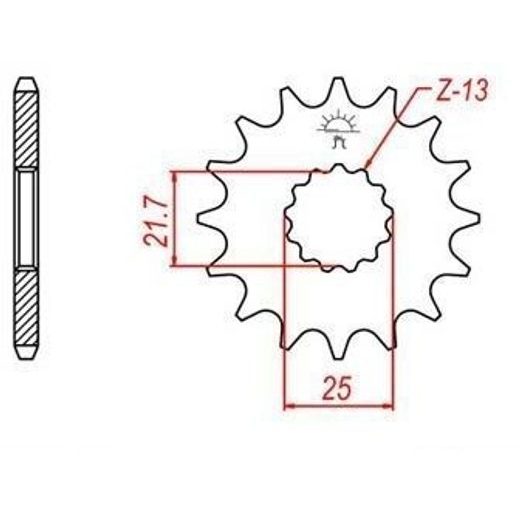 REŤAZOVÉ KOLIESKO PRE SEKUNDÁRNE REŤAZY TYPU 530, JT - ANGLICKO (14 ZUBOV)
