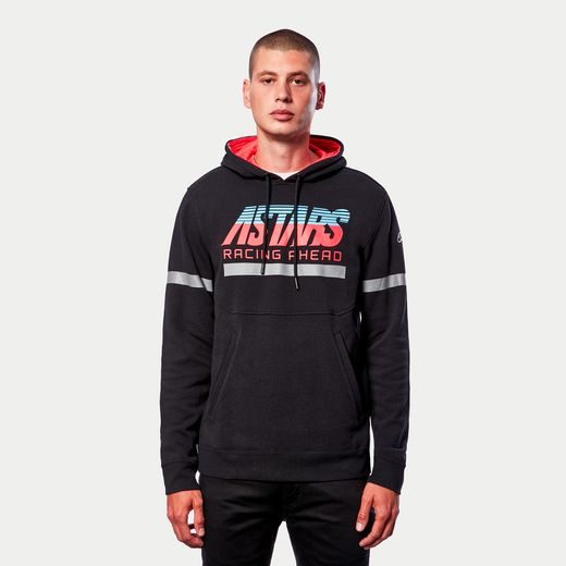 MIKINA CLUB HOODIE, ALPINESTARS (ČERNÁ/ČERVENÁ/MODRÁ/ŠEDÁ)