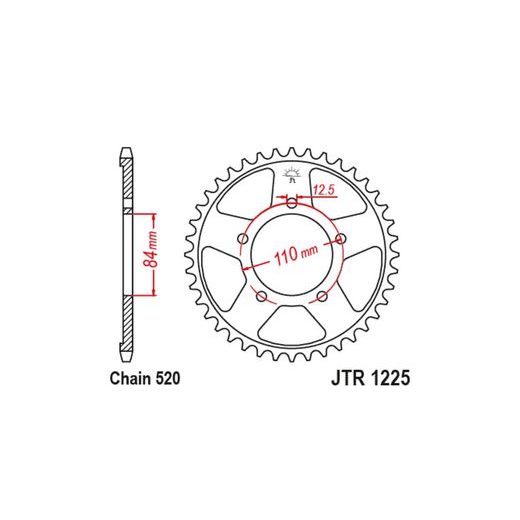 OCEĽOVÁ ROZETA PRE SEKUNDÁRNE REŤAZY TYPU 520, JT (40 ZUBOV)