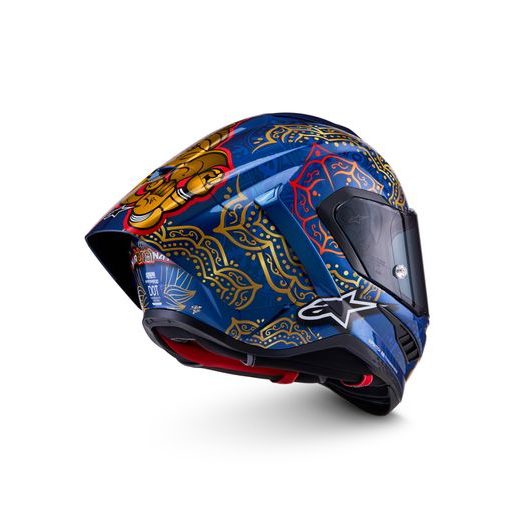 PRILBA SUPERTECH R10 MARTHAINATOR LIMITOVANÁ EDÍCIA JORGE MARTIN, ALPINESTARS (MODRÁ PERLEŤ/ZLATÁ/ČERVENÁ) 2026