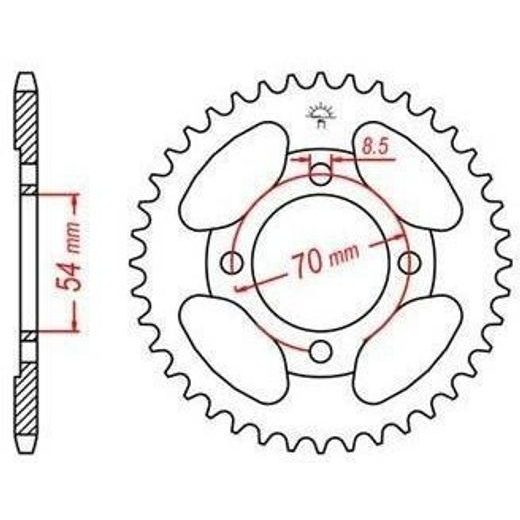 OCEĽOVÁ ROZETA PRE SEKUNDÁRNE REŤAZY TYPU 420, JT - ANGLICKO (42 ZUBOV)