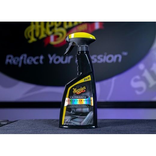 MEGUIAR'S ULTIMATE LEATHER DETAILER - PRÍPRAVOK PRE KOMPLETNÉ ÚDRŽBU O KOŽENÉ POVRCHY, 473 ML