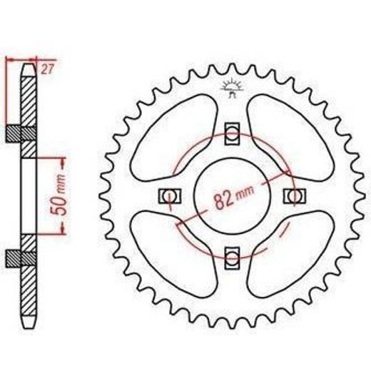 OCEĽOVÁ ROZETA PRE SEKUNDÁRNE REŤAZY TYPU 420, JT - ANGLICKO (41 ZUBOV)