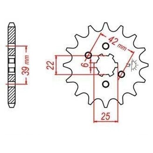 REŤAZOVÉ KOLIESKO PRE SEKUNDÁRNE REŤAZY TYPU 520, JT - ANGLICKO (14 ZUBOV)