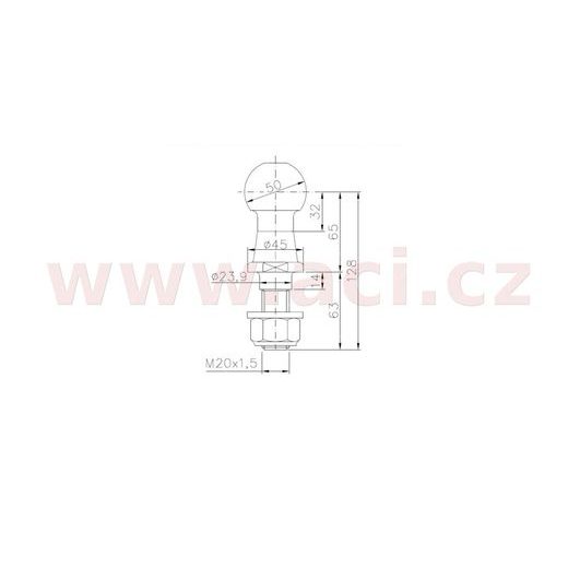 KOULE ISO 50 WINTERHOFF KUB/50, PR. 50 MM, 2000 KG, M20X1,5, ORIGINÁL