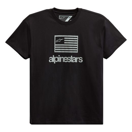 TRIKO FLAG TEE, ALPINESTARS (ČERNÁ/BÍLÁ)