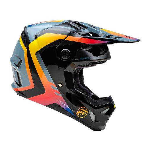 PRILBA FORMULA CP, FLY RACING - USA (ŠEDÁ/ČERNÁ/DUHOVÁ)