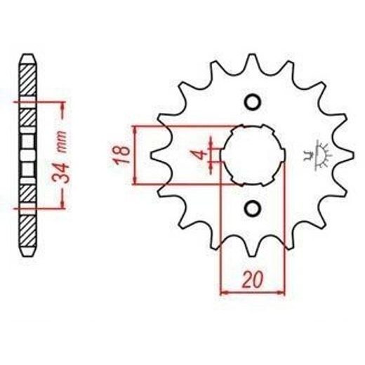 REŤAZOVÉ KOLIESKO PRE SEKUNDÁRNE REŤAZY TYPU 428, JT - ANGLICKO (13 ZUBOV)