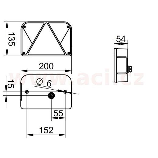ZADNÍ SVĚTLO 200X135 MM 5 PIN KONEKTOR, BAJONET, SE ŽÁROVKAMI, DOBPLAST DPT35 ORIGINÁL, L