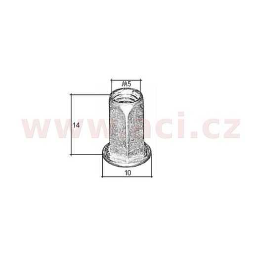 NÝTOVACÍ MATICE M5 SADA 10 KS (DÉLKA 14 MM)