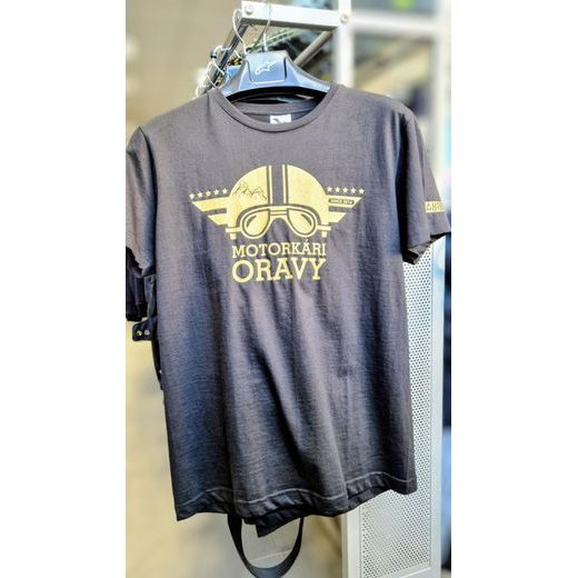 TRIČKO MOTORKÁRI ORAVY, PÁNSKE, ČIERNE/ZLATÉ