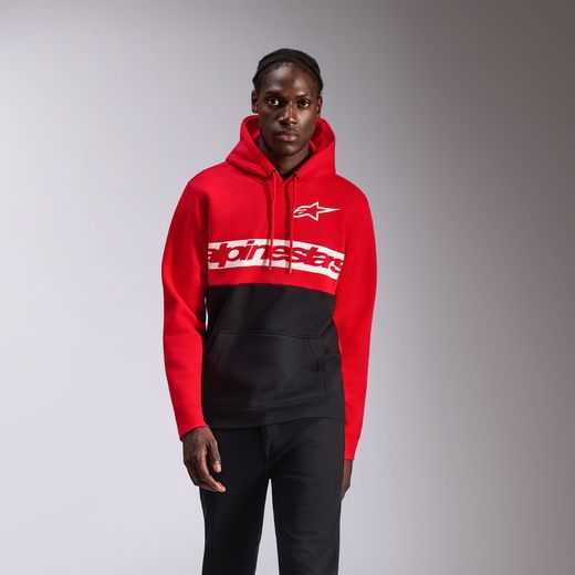 MIKINA PARALLEL HOODIE, ALPINESTARS (ČERVENÁ/ČERNÁ)