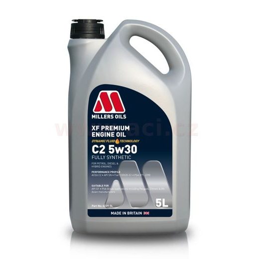 MILLERS OILS XF PREMIUM C2 5W30, PLNE SYNTETICKÝ, 5 L