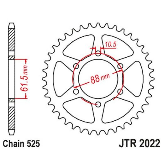 OCEĽOVÁ ROZETA PRE SEKUNDÁRNE REŤAZY TYPU 525, JT (38 ZUBOV)
