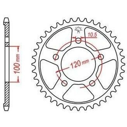 OCEĽOVÁ ROZETA PRE SEKUNDÁRNE REŤAZY TYPU 525, JT - ANGLICKO (41 ZUBOV)