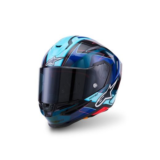 PRILBA S-R7 KINETIS, ALPINESTARS (ČERNÁ/MODRÁ/RŮŽOVÁ FLUO/BÍLÁ) 2026