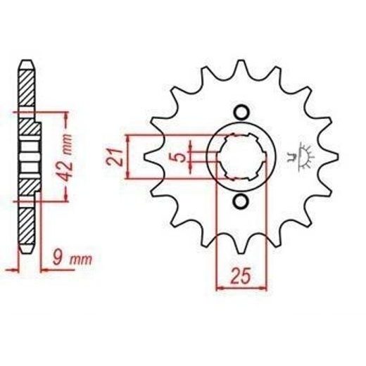 REŤAZOVÉ KOLIESKO PRE SEKUNDÁRNE REŤAZY TYPU 428, JT - ANGLICKO (19 ZUBOV)