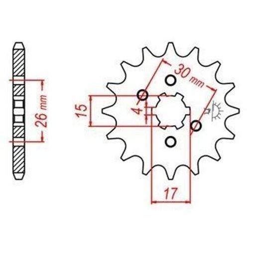 REŤAZOVÉ KOLIESKO PRE SEKUNDÁRNE REŤAZY TYPU 420, JT - ANGLICKO (15 ZUBOV)