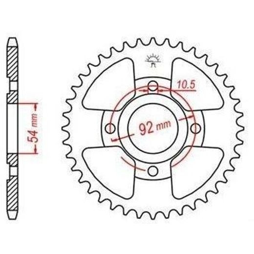 OCEĽOVÁ ROZETA PRE SEKUNDÁRNE REŤAZY TYPU 420, JT - ANGLICKO (47 ZUBOV)