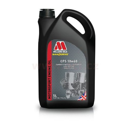 MILLERS OILS MOTOROVÝ OLEJ PLNE SYNTETICKÝ S NANOČÁSTICEMI - PAO, 3ESTER MOTORSPORT CFS 10W60 5L