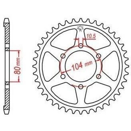 OCEĽOVÁ ROZETA PRE SEKUNDÁRNE REŤAZY TYPU 530, JT - ANGLICKO (45 ZUBOV)