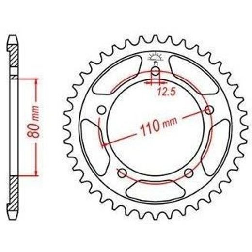 OCEĽOVÁ ROZETA PRE SEKUNDÁRNE REŤAZY TYPU 530, JT - ANGLICKO (46 ZUBOV)
