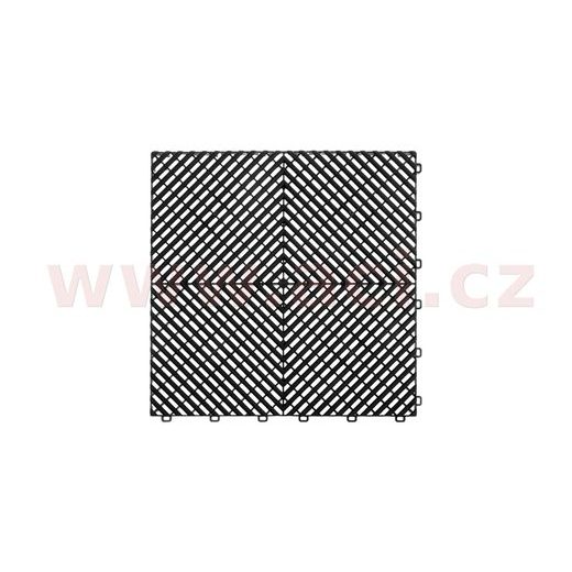 PLASTOVÁ DLAŽDICE ŽEBROVANÁ 40X40X1,8 CM PVC (ČERNÁ)