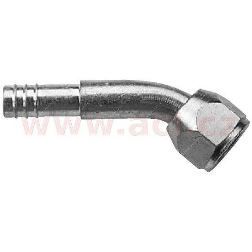 FITINKA HLINÍKOVÝ NAMAČKÁVACÍ KÔŇ SAMICE 45° PRE HADICE G6 (8 MM) ZÁVIT UNF 5/8"