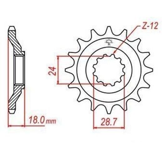 REŤAZOVÉ KOLIESKO PRE SEKUNDÁRNE REŤAZY TYPU 630, JT - ANGLICKO (15 ZUBOV)