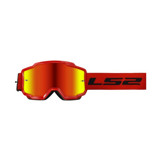 LS2 CHARGER GOGGLE RED WITH IRIDIUM VISOR