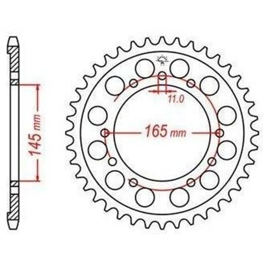 OCEĽOVÁ ROZETA PRE SEKUNDÁRNE REŤAZY TYPU 525, JT - ANGLICKO (45 ZUBOV)