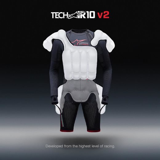 AIRBAGOVÁ VESTA TECH-AIR®10 V2 RACE SYSTEM, ALPINESTARS (ČERNÁ/ČERVENÁ/ŠEDÁ) 2026