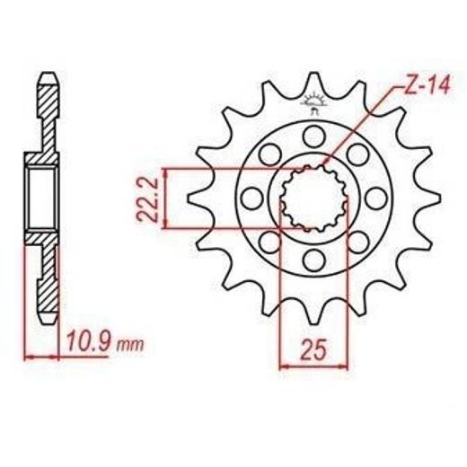 REŤAZOVÉ KOLIESKO PRE SEKUNDÁRNE REŤAZY TYPU 520, JT - ANGLICKO (14 ZUBOV)