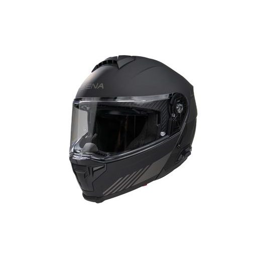 MESH PRILBA S HEADSETEM SPECTER, SENA (MATNÁ ČIERNA)