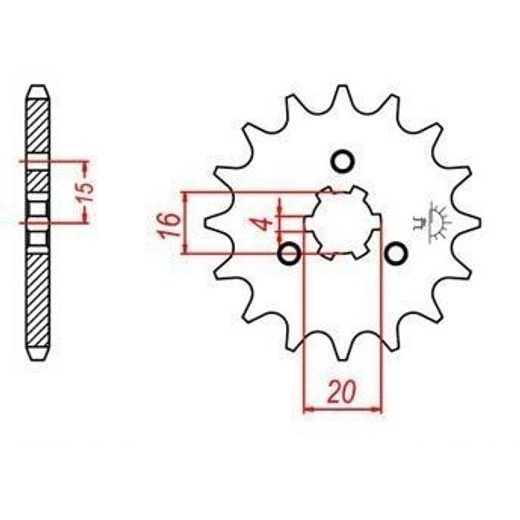 REŤAZOVÉ KOLIESKO PRE SEKUNDÁRNE REŤAZY TYPU 520, JT - ANGLICKO (10 ZUBOV)