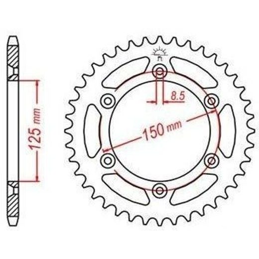 OCEĽOVÁ ROZETA PRE SEKUNDÁRNE REŤAZY TYPU 520, JT - ANGLICKO (44 ZUBOV)