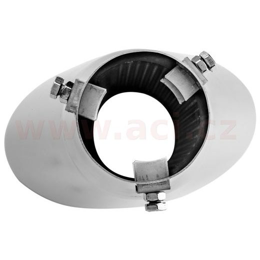 KONCOVKA VÝFUKU NEREZOVÁ OVÁLNÁ, VNĚJŠÍ PRŮMĚR 160X95MM, DÉLKA 300MM, VNITŘNÍ PRŮMĚR 45-55MM ASSO